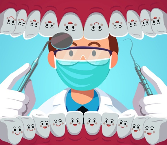 illustration of dental exam in Dallas  