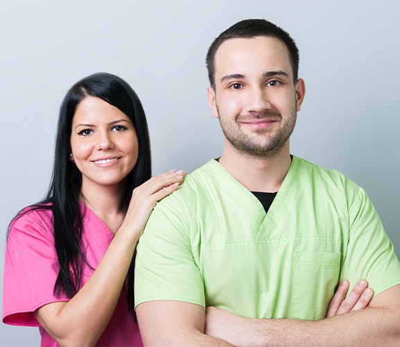 Two dental team members