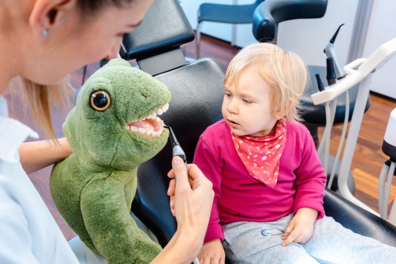 A child having their first dental visit